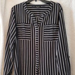 Women's Black/White striped blouse